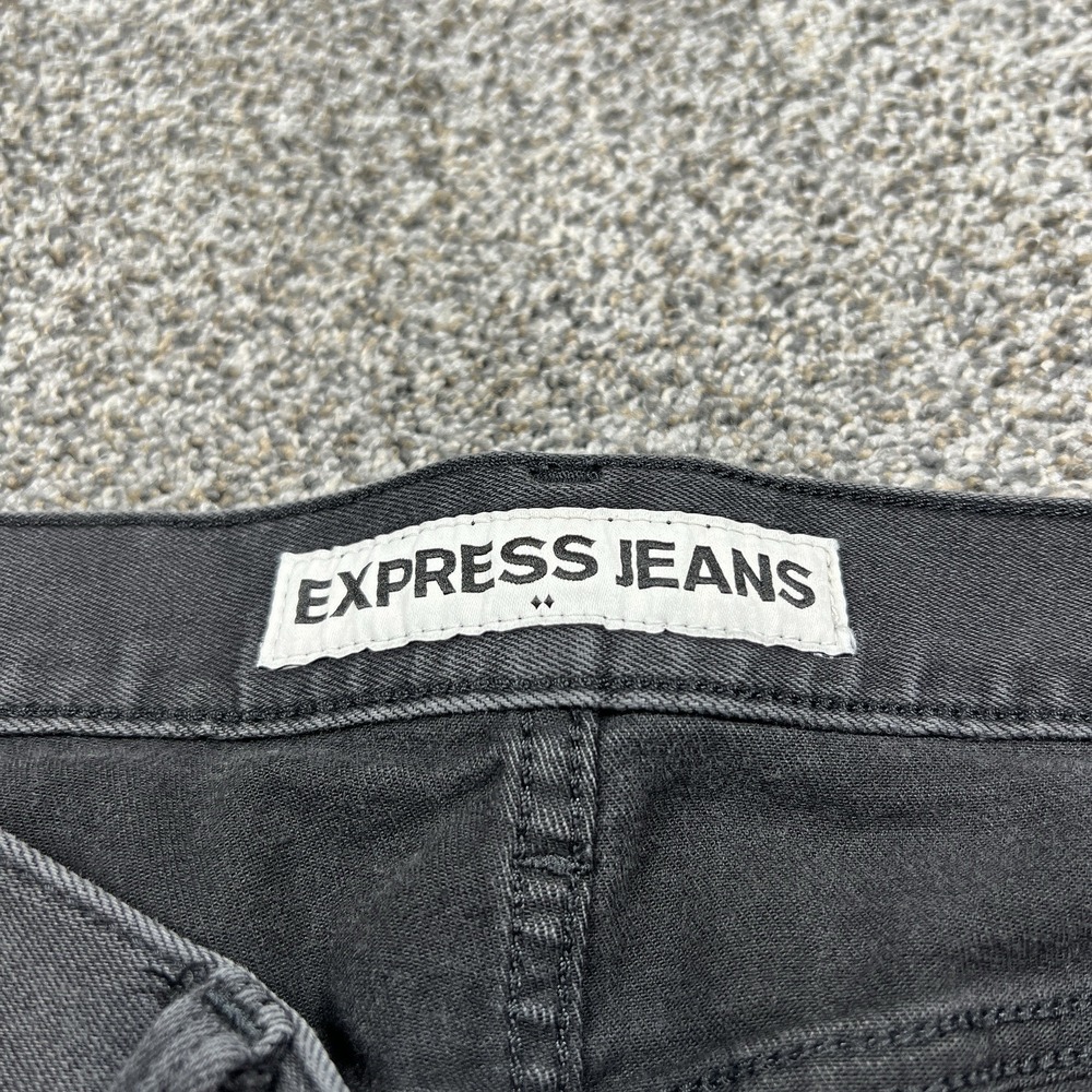 Express Jeans Mens 32x32 Black Rocco Slim‎ Straight Dark Wash Stretch Denim - Picture 3 of 12